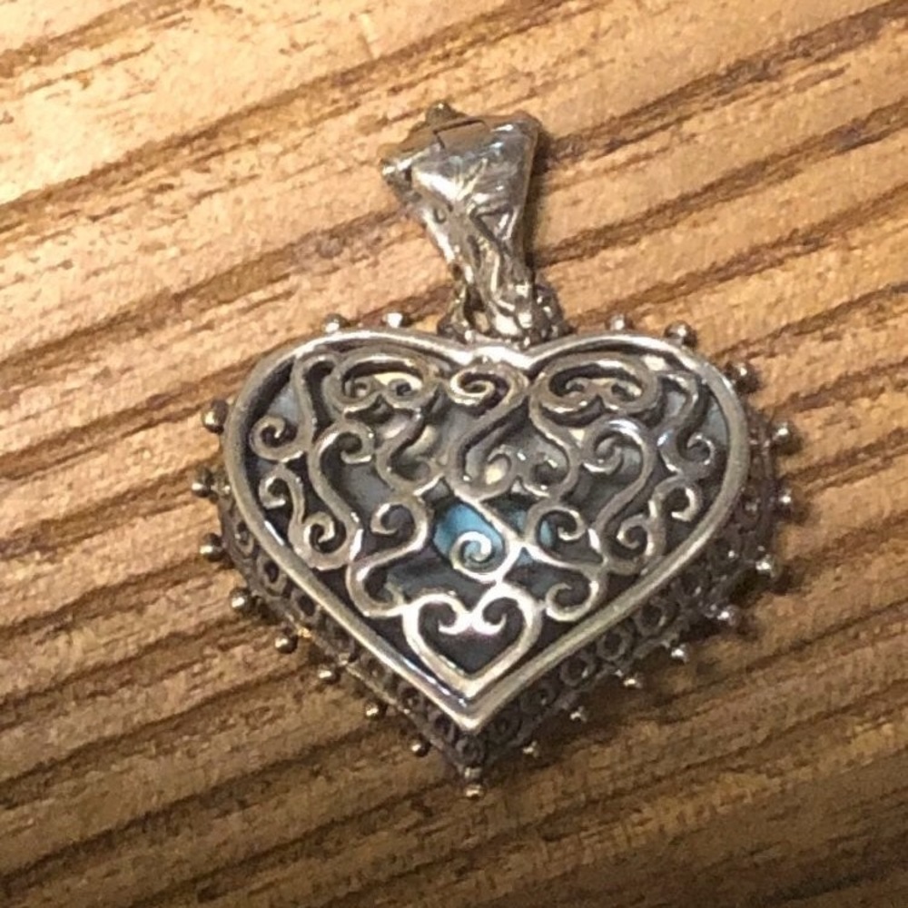 Barbara Bixby 18k/SS Heart Pendant - Picture 2 of 9